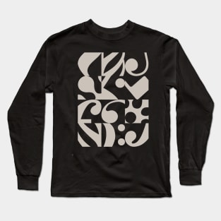 Musical Notes Gray Pattern Long Sleeve T-Shirt